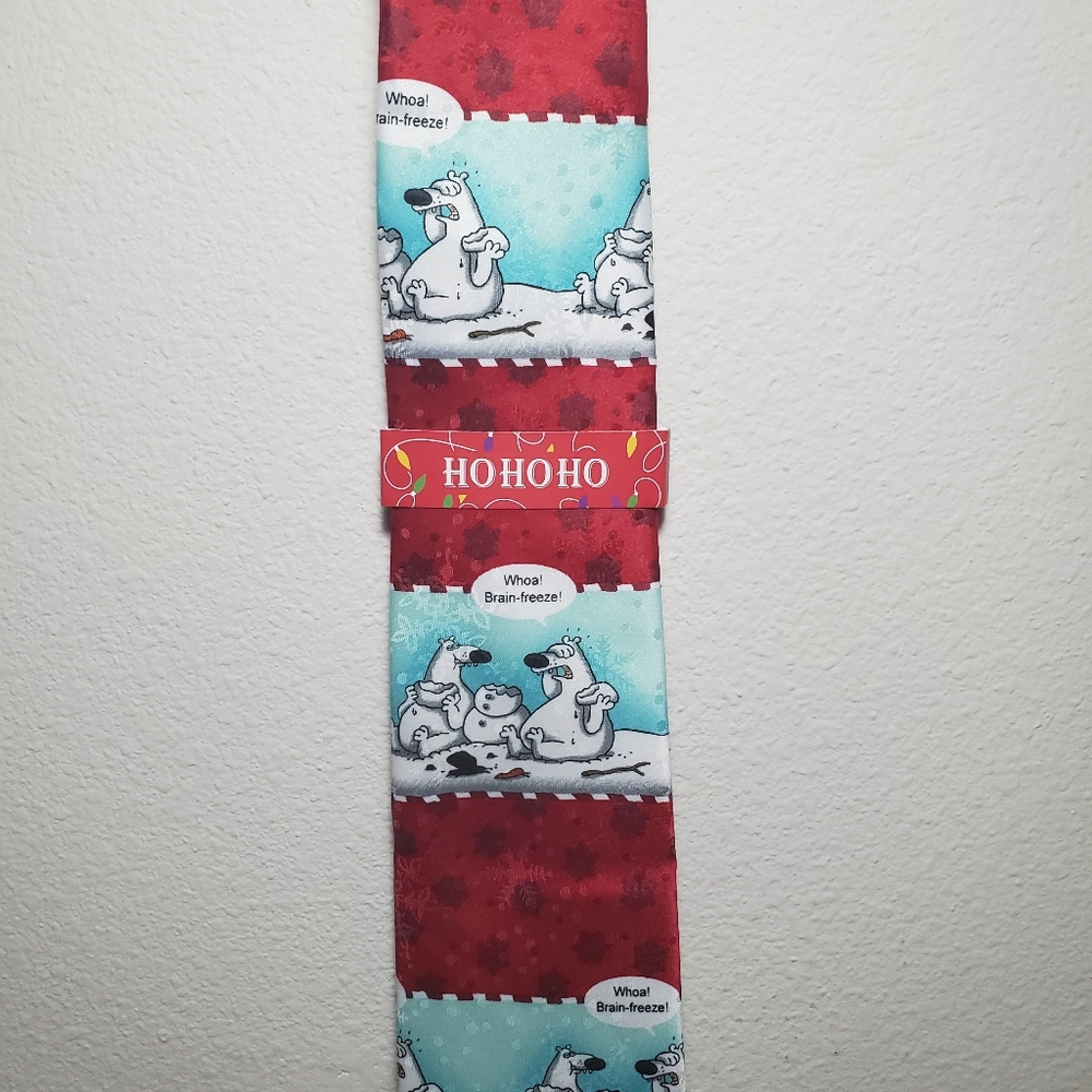HoHoHo Christmas Polar Bear Brain Freeze Necktie